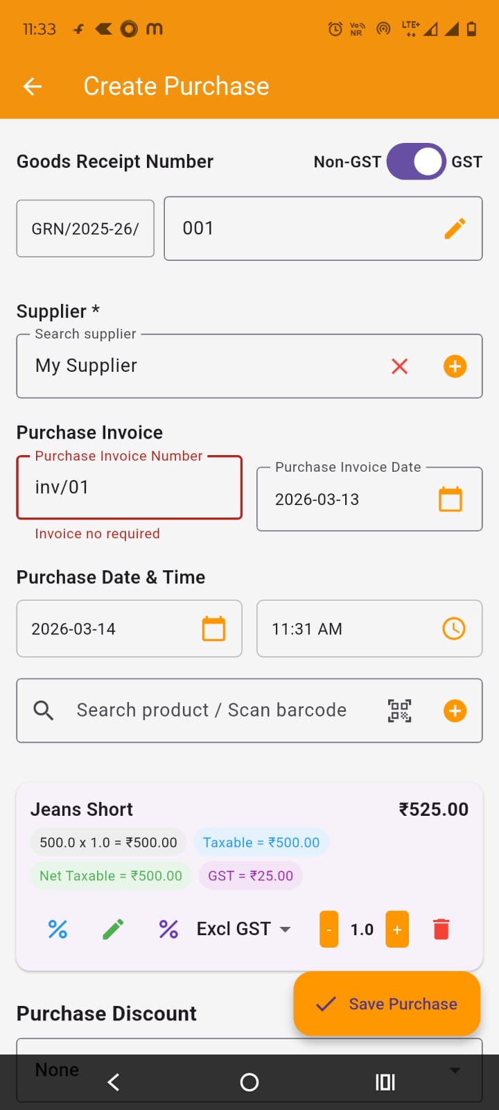Purchase Workflow: GRN, Costing, and Payables – Scene 1 scene image
