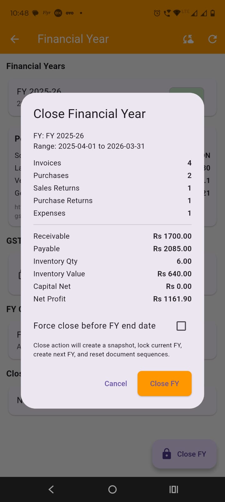 Close the Current Financial Year – Scene 2 scene image