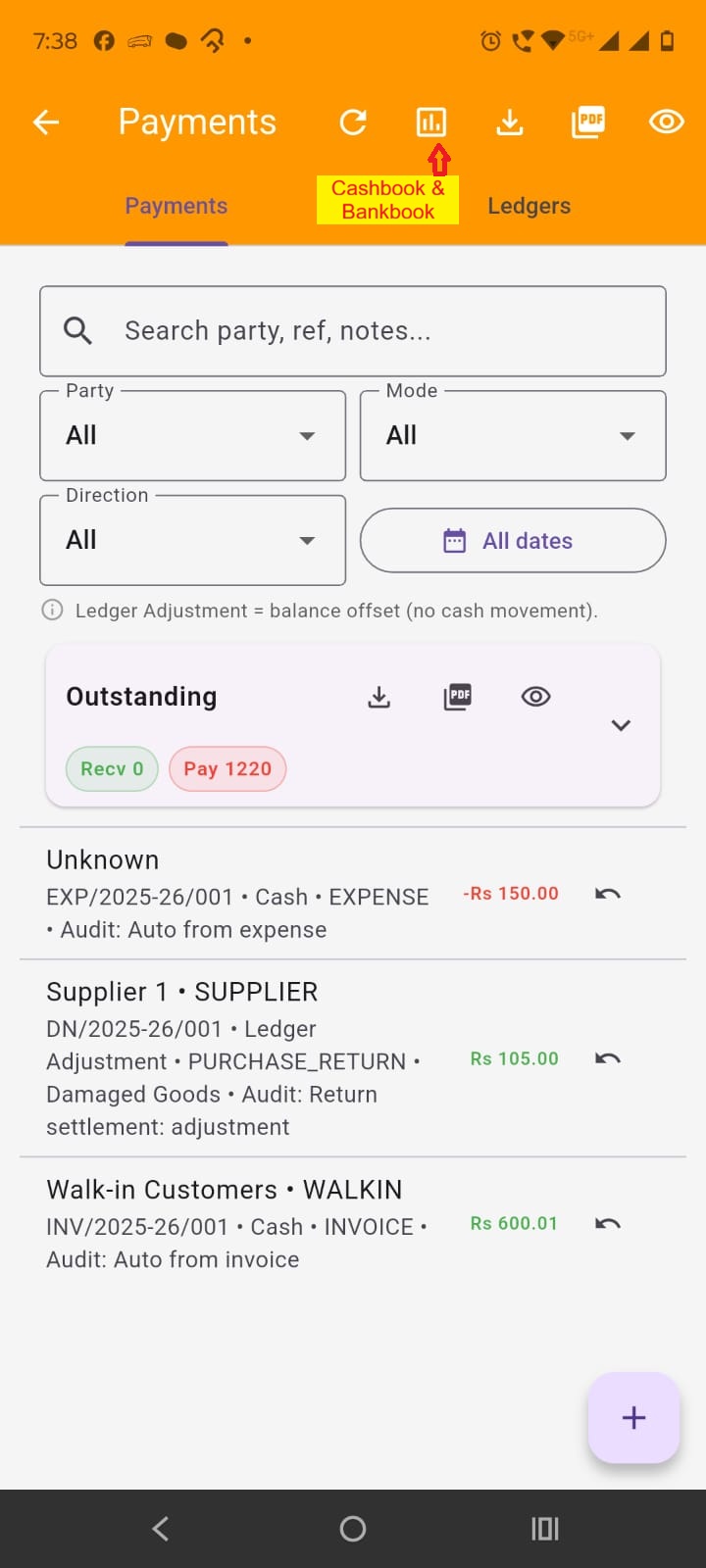 Payments and Ledgers and reminders – Scene 2 scene image
