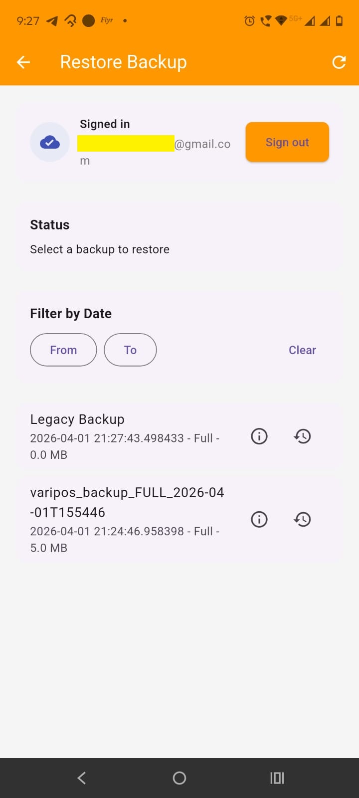 View Available Backups –  Scene 6 scene image