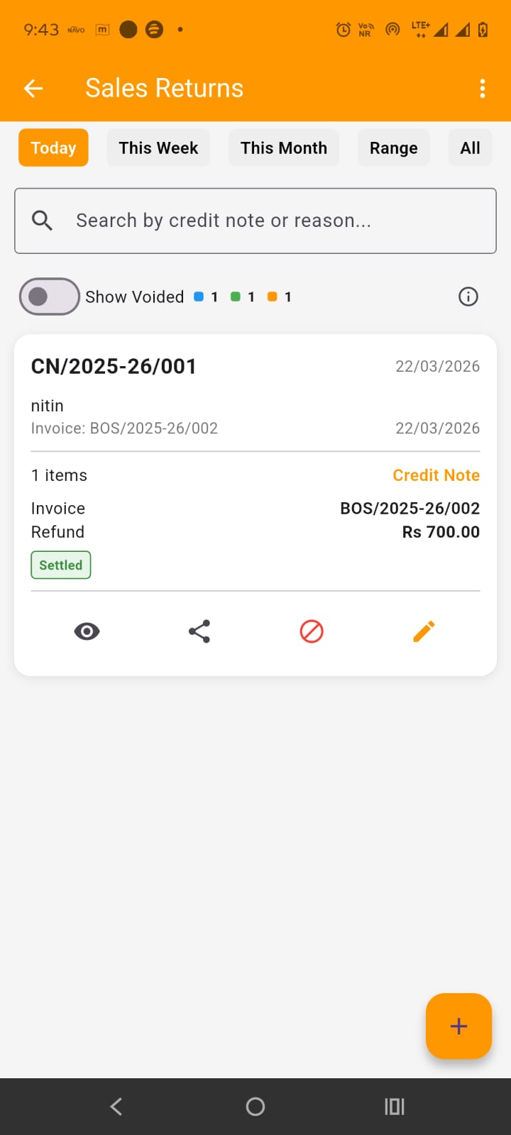 Sales Returns and Correction Controls – Scene 1 scene image
